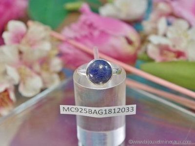 Bague Lapis Lazuli forme cabochon en argent 925°