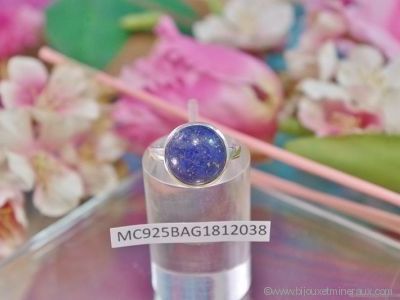 Bague Lapis Lazuli forme cabochon en argent 925°