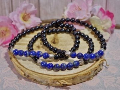 Bracelet Homme Tourmaline Noire et Lapis Lazuli