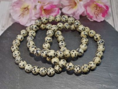 Bracelet Jaspe Dalmatien perle 8