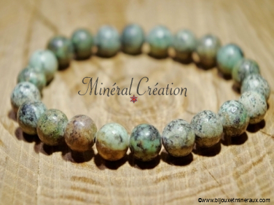 Bracelet Turquoise d'Afrique perle 8 mm