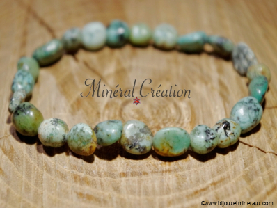 Bracelet Turquoise d'Afrique perle olive