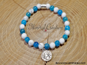 Bracelet astrologique Gmeaux Femme perle 6 mm 